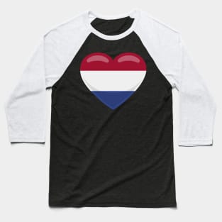 Nederlands Flag Heart Baseball T-Shirt